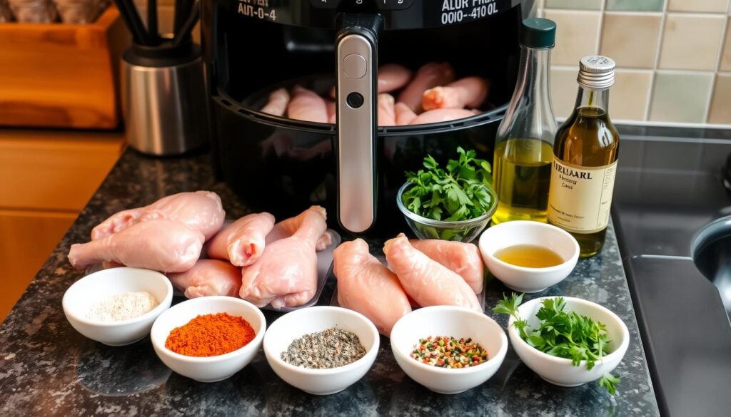 Air Fryer Chicken Wing Preparation