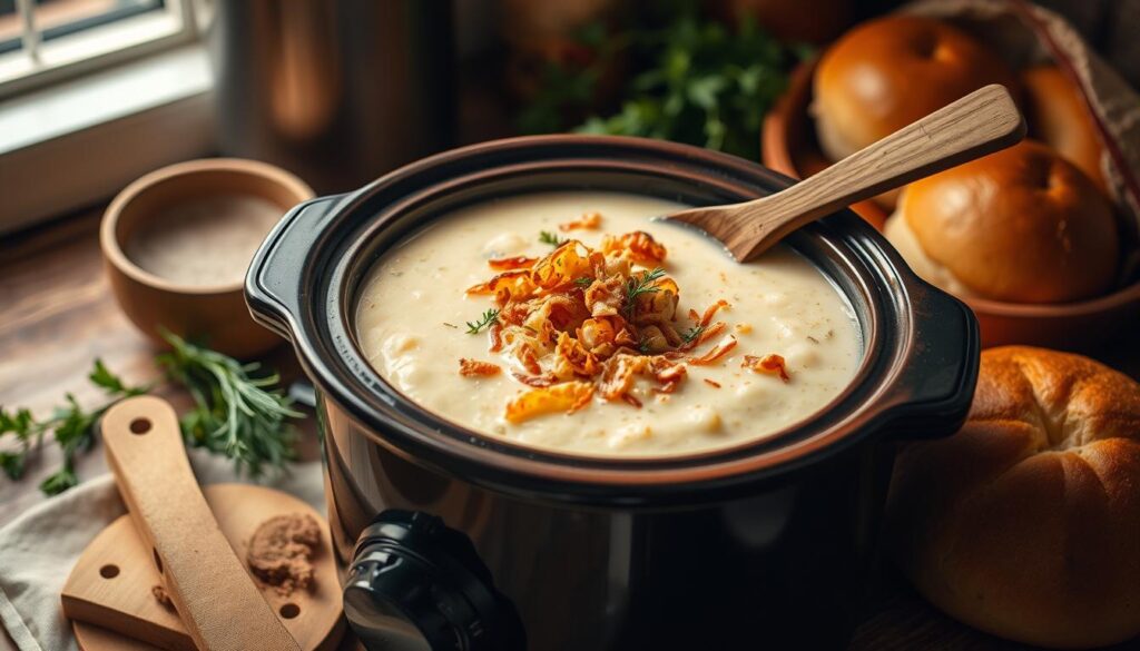 crockpot potato soup with hash browns