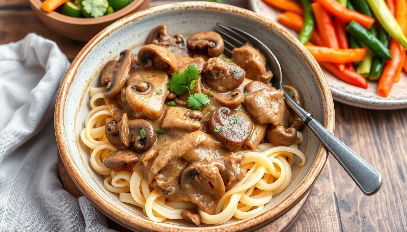 vegan beef stroganoff recipe​