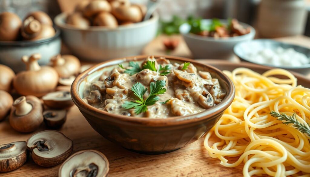 vegan mushroom stroganoff